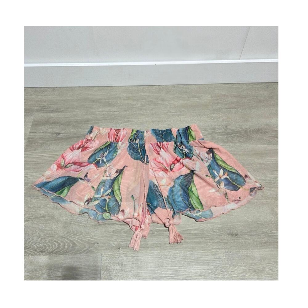 Ja'al K'aana'ab Mesh Floral Swim Cover Shorts Size Small Resort Wear Elevated